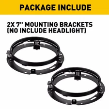 Black 7"LED Headlight Round Mounting Bracket Ring For Harley Jeep Wrangler JK TJ