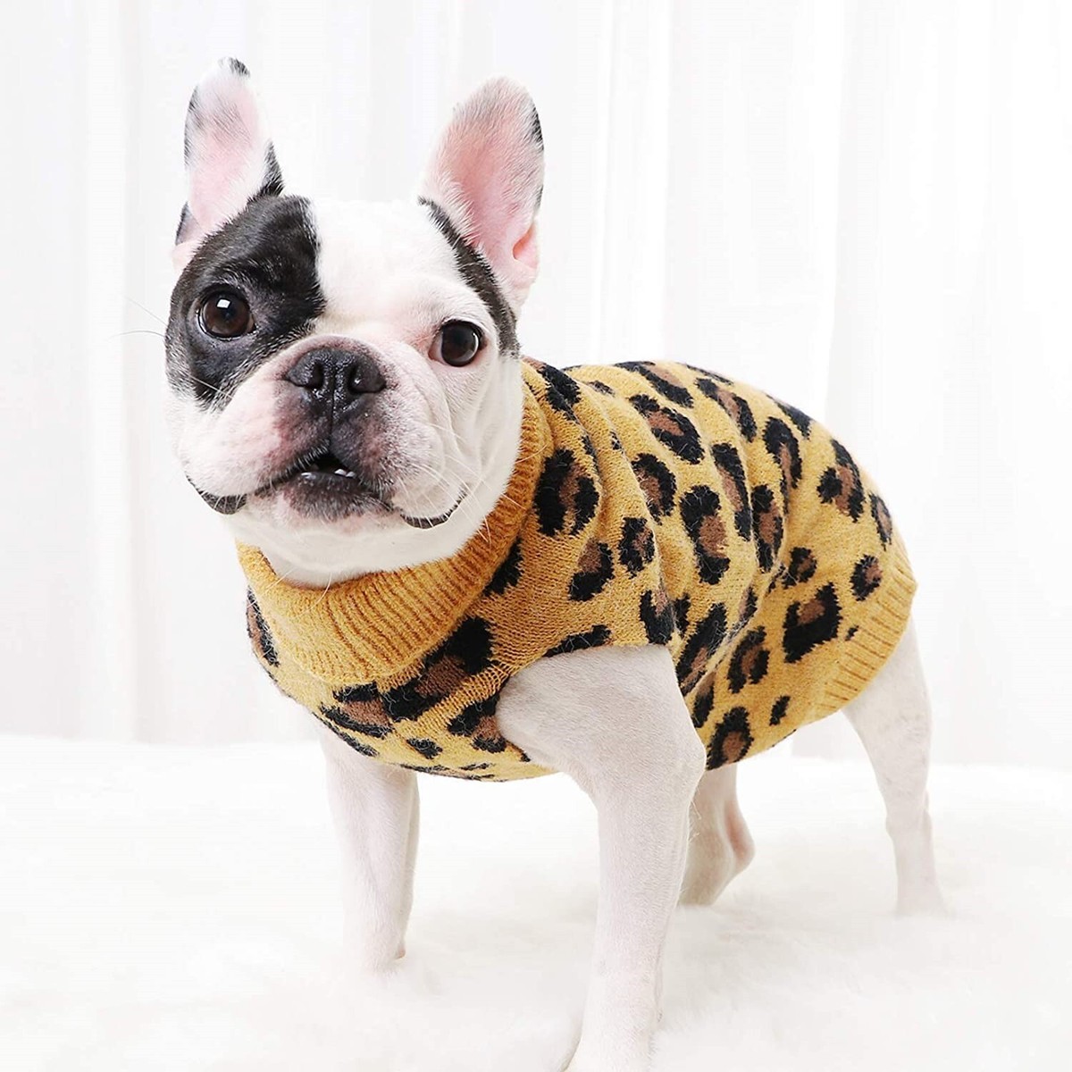 Dog Sweater, Pet Knitted Leopard Pattern Sweater Puppy Warm