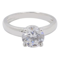 Solid 14KT White Gold 2.00 Carat D/VVS1 Round Shape Solitaire Anniversary Ring