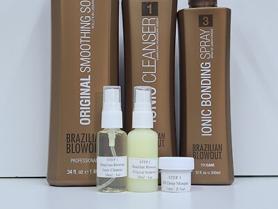 Brazilian Blowout Original Solution Steps 1,2, & 3 Deep Masque - 1oz FULL SET
