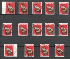 XXA 572) Sambia: 14 x Mi.-Nr.: 14 gestempelt, H&ouml;chstwert ! 2 Scans!