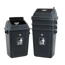 4 Packs 13 Gallon Commercial Heavy-Duty Trash/Garbage Can, Waste Container
