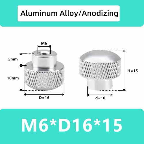 Aluminum Knurled Thumb Nuts High-type/Dome Head Hand Grip Knob Nuts M3 M4 M5 M6 - Picture 25 of 32