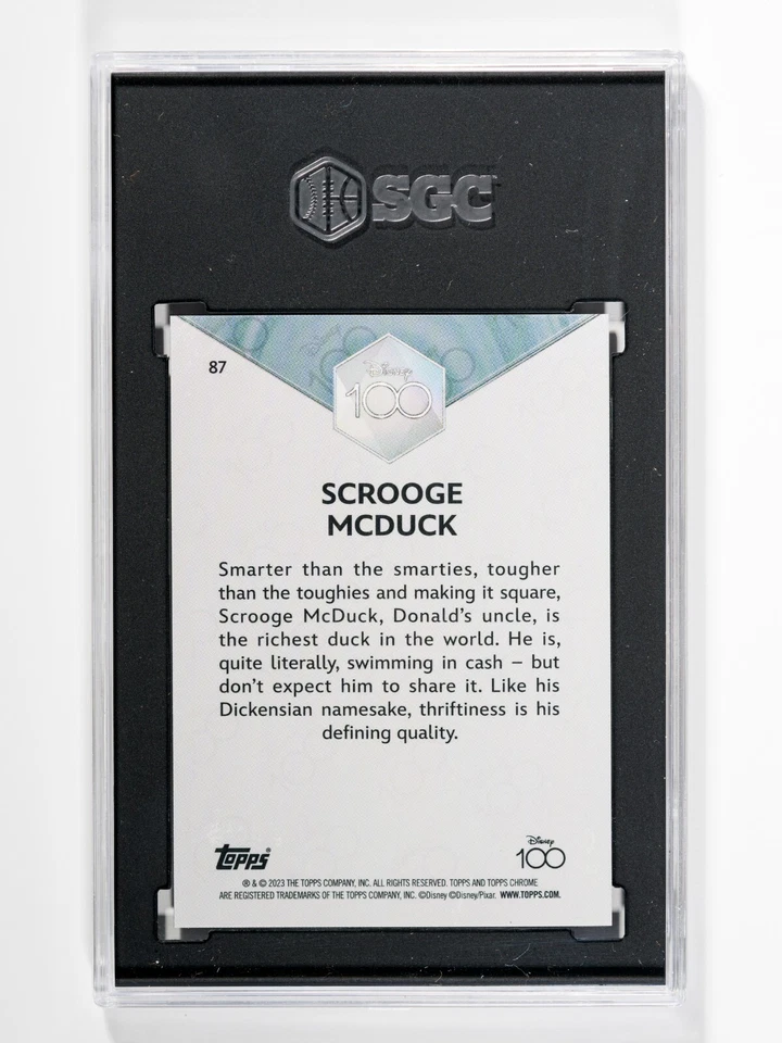 2023 Topps Chrome Disney 100 SCROOGE MCDUCK #87 PINK 192/399 SGC GEM MINT 10 - Image 2 of 2
