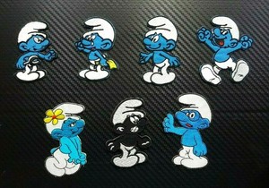 The Smurfs Smurfette Character with Flower Embroidered Iron on Patch