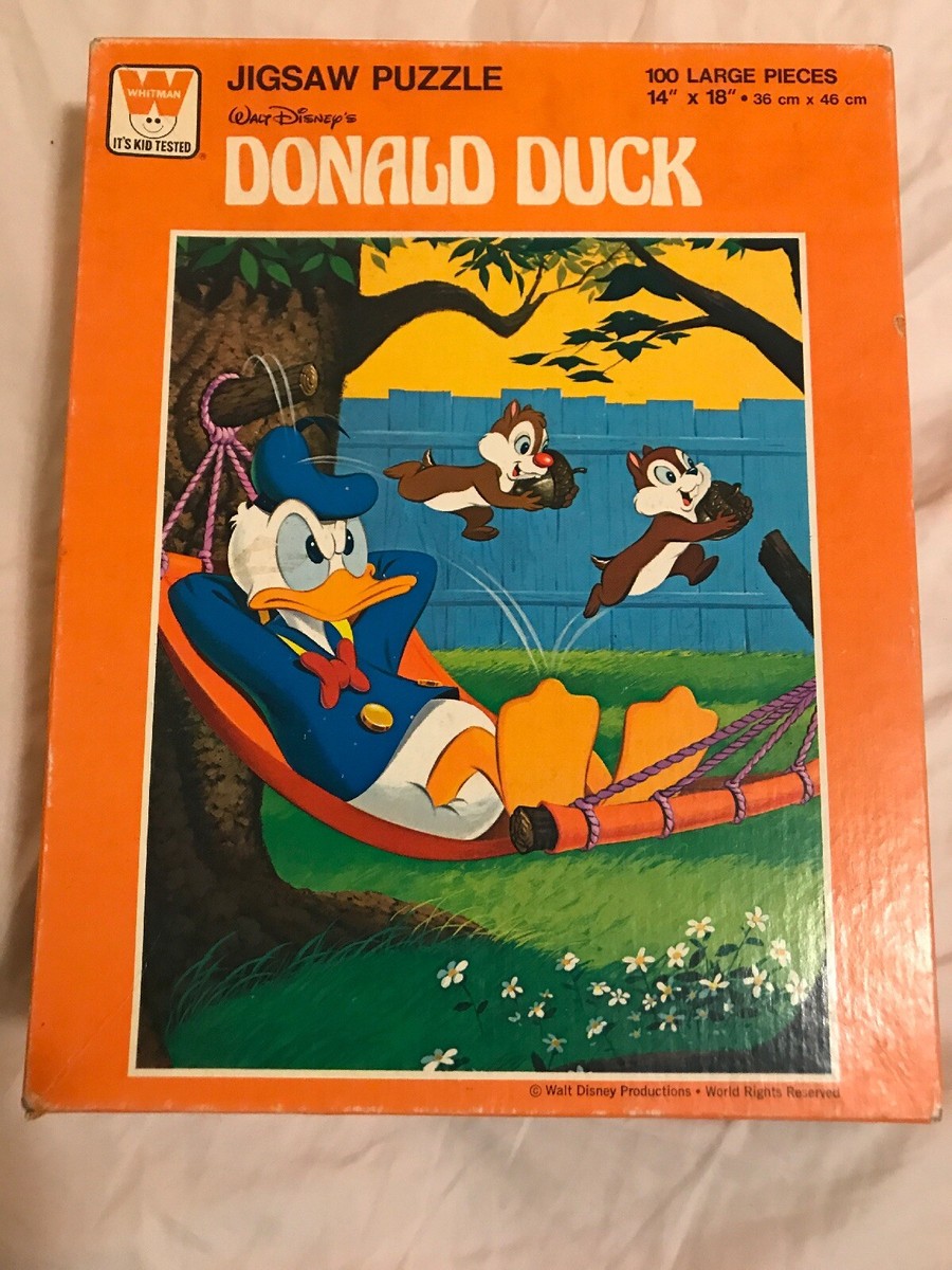 DONALD DUCK ★ ヴィンテージ　パズル　ウォルトディズニー Vtg Donald Duck PUZZLE Walt Disney 100 Piece Complete- 4649 70's