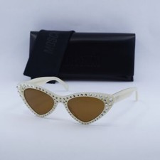 Moschino MOS006/S/STR 0SZJ 70 Ivory/Brown 52-18-140 Sunglasses New Authentic