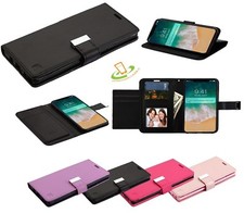 For Apple iPhone Xs Max XR Card Holder Leather Wallet Flip Dual Phone Case Cover