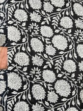 Indian 5 Yard Hand Block Floral Print 100 Cotton Dressmaking Craft Fabric