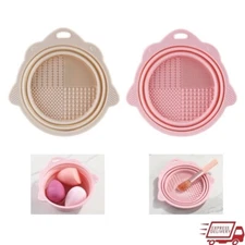 Foldable Silicone Makeup Brush Cleaner Bowl Portable Cleaning Tool Travel Set US