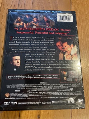 SLEEPERS DVD New Sealed 1997 WideScreen Bacon, De Niro, Hoffman, Patric, Pitt - Picture 3 of 4