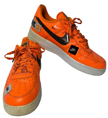 Size 11 Nike Air Force Low Neon Orange Black Sneakers Just Do It Men 