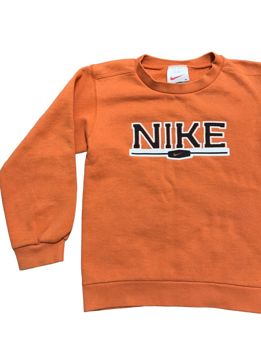 Vintage 90s Nike Sweatshirt Youth Small Made in USA Orange