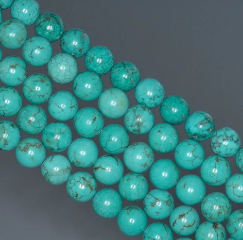 8 MM TÜRKIS HOWLITH EDELSTEIN RUND LOSE PERLEN 15,5 ZOLL - Bild 4 von 4