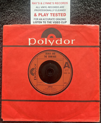 Derek And The Dominos   Layla 7'' Vinyl 1972 CLEANED/PLAY TESTED EX+ VIDEO CLIP