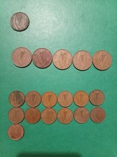 Irish Penny s X13 1970/80s, 2P X 5 1970/80s & Half Penny X1 1940