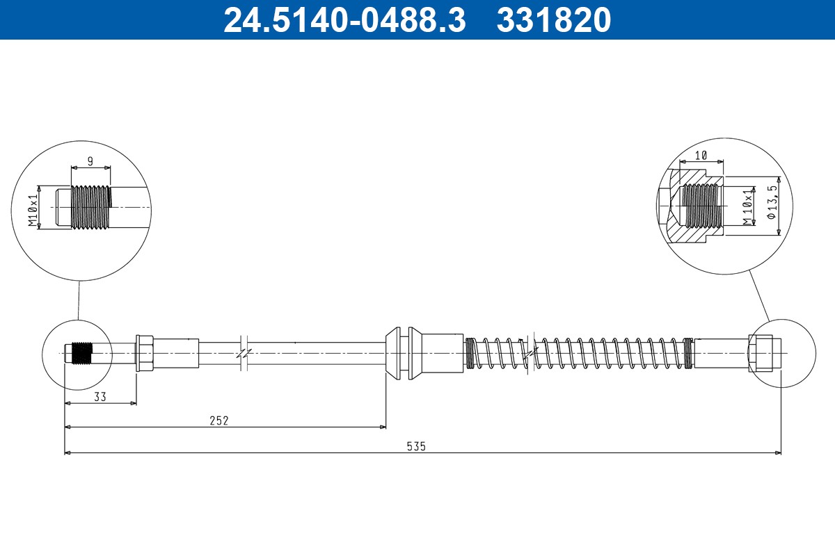 Fits ATE 24.5140-0488.3 BRAKE HOSE