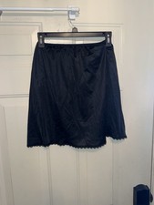 Vintage Adonna Half Slip Womens Medium Black From Waist Down WTF27 