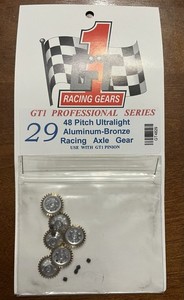 GT1 - 29 Tooth - 48 pitch - 1/8 Axle Drilled Spur Gear 1/24 Slot Car (6 Gears)