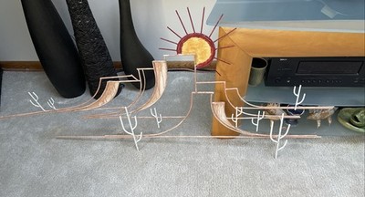 MCM 1997 Authentic C. Jere DESERT SUNRISE Wall Sculpture Metal Art LARGE 56 x26 