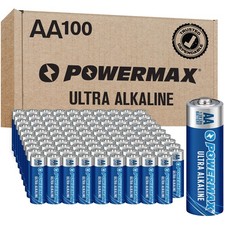 Powermax 100-Count Double AA Batteries, Ultra Long Lasting - 100 Count,