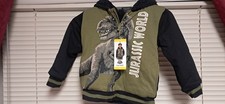 Boys Green  Black Size 5 Jurassic World Plush Hoodie