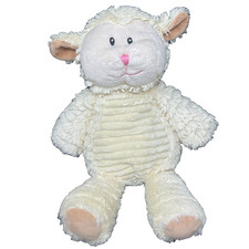 Toys R Us Cream White Lamb Sheep Plush Ribbed Tummy Stuffed Animal Alley 14"