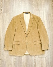 Vintage 2000s Dockers Corduroy Blazer Beige Tan Men's 46R Preppy Academia Retro