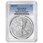 2025 (W) $1 1-oz American Silver Eagle PCGS MS70 Blue Label