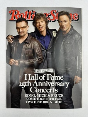Rolling Stone Mag Bono Mick Jagger Bruce Springsteen Hall of Fame Nov. 2009 1092