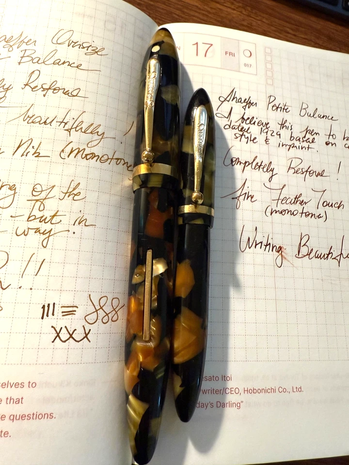 Sheaffer 1929 Oversize Lifetime + Petite Feather Touch #5 Pearl Black RESTORED - Image 2 of 4
