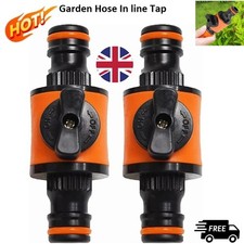Garden Hose In line Tap Shut Off Valve Pipe Adapter with Quick Switch Plastic