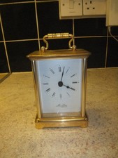 Jean Louis Beautiful Vintage Gold Metal Carriage Quartz Clock