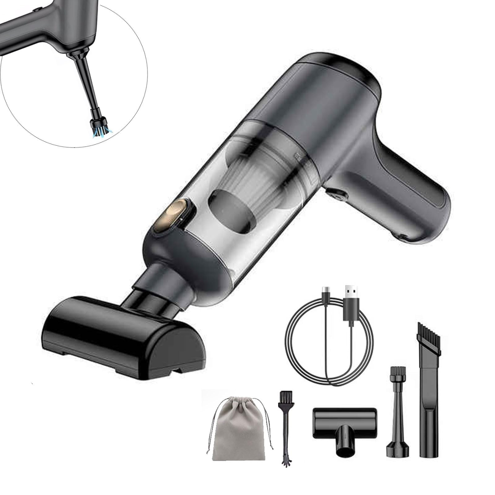 Mini Car Vacuum Cleaner,3 in 1 Cordless Handheld Vacuum,120W Low Noise with O...