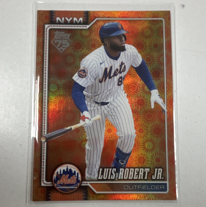 Topps 2025 Topps 75 Luis Robert Jr. New York Mets NYM Sun Foil #423