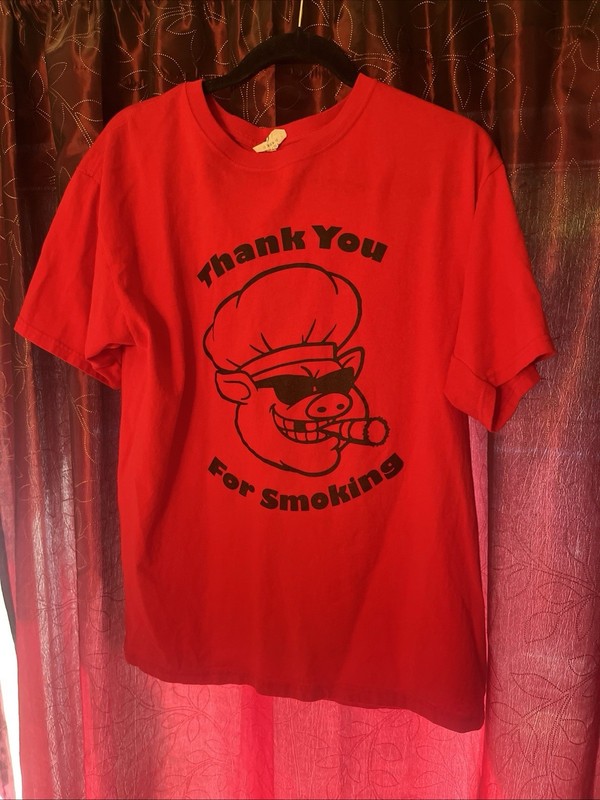 Smoking BBQ TEAM T-shirt, Size Large, NICE Fayetteville Arkansas