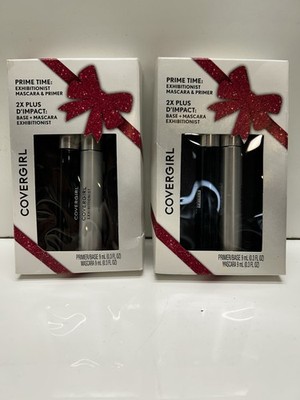 Lot Of 2 New Covergirl Prime Time-Exhibitionist Mascara & Primer Very Black