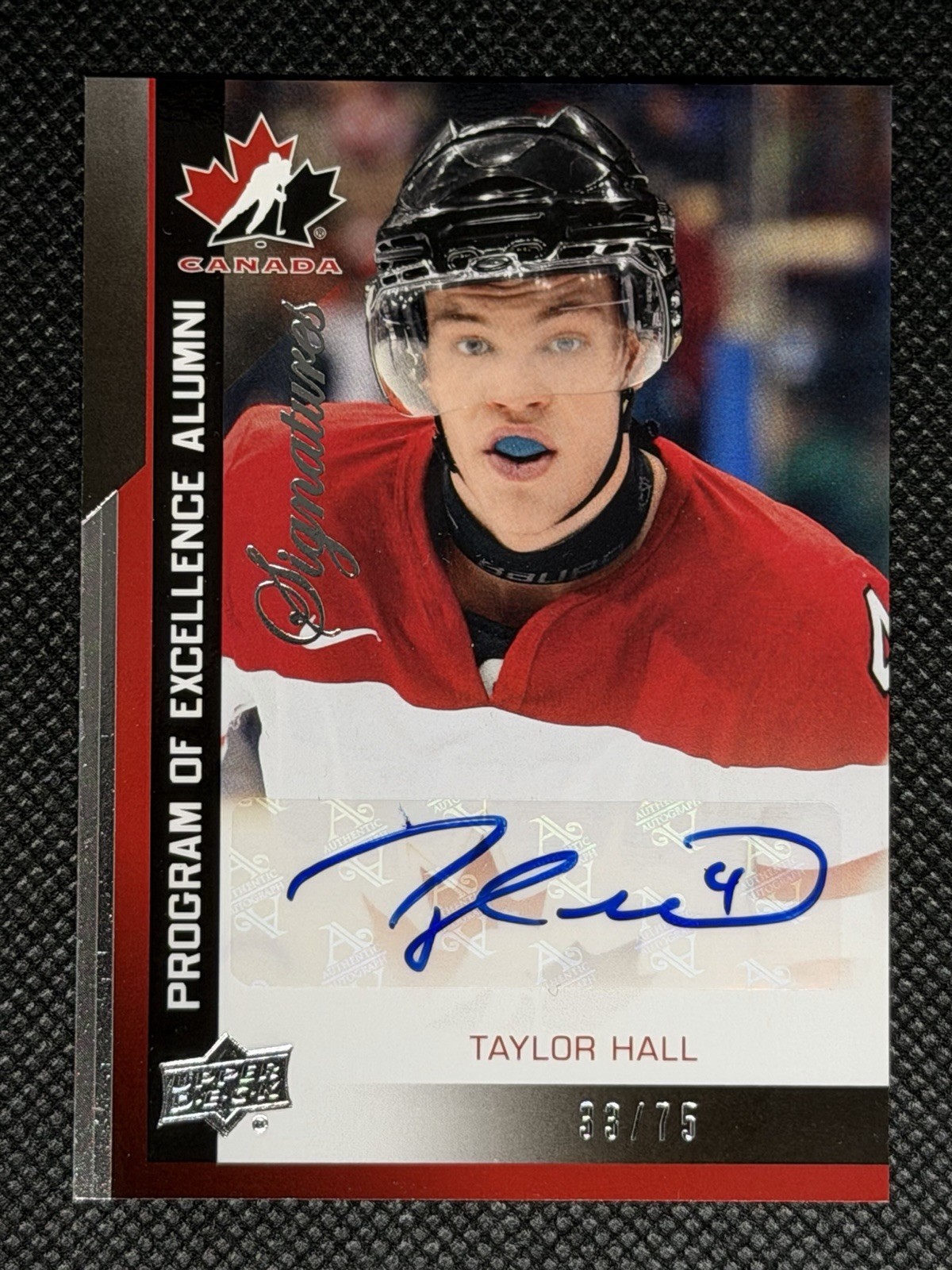 2013 Upper Deck TAYLOR HALL Program Of Excellence Alumni Signatures /75 Auto