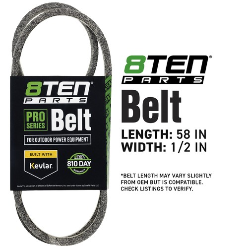 8TEN Belt with Kevlar for Cub Cadet Z-Force Enforcer 44 48 02002648P 58 x 1/2 - 第 2/7 張圖片
