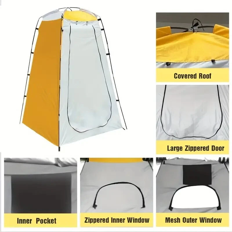 Portable Toilet Kit Adults, Pop Up Privacy Tent, X Large Camping Folding Toilet, - Image 4 of 4