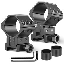 2Pcs Adjustable Height and Angle Precision Scope Rings Mount 1''/30mm 20mm Rail