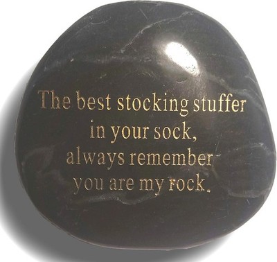 TWO PACK - The best stocking stuffer in your sock, you are my rock Engraved