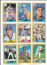 1987 OPC Baseball:Lot of 9 different