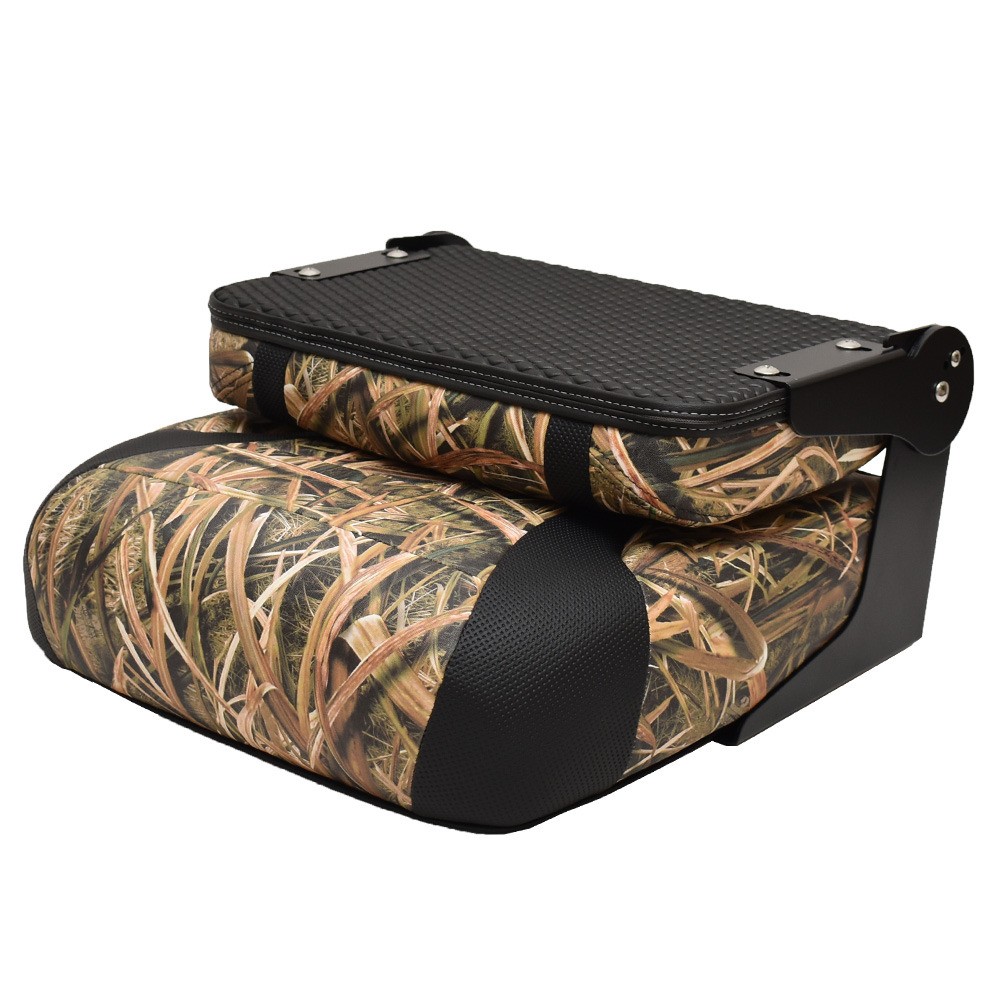 Lowe Boat Folding Fishing Seat 2407694 | Low Back Shadow Grass Camo