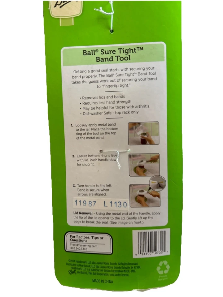 Herramienta de banda apretada Ball Sure se adapta a frascos de boca regulares y anchos herramienta de enlatado Nuevo de Lote Antiguo Foto 4 de 4