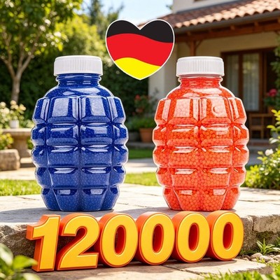 120000 Wasserperlen 7-8 mm Blau+Orange Gelperlen Hydroperlen Aquaperlen DE SALE