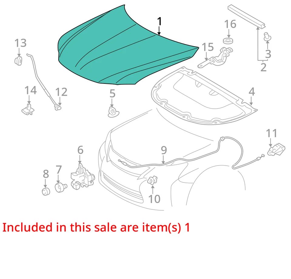 Hood Panel White Fits 11-17 LEXUS CT200H 735205 Foto 2 de 4