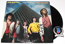 AIR SUPPLY BAND SIGNED 'LOST IN LOVE' ALBUM LP VINYL RECORD BECKETT BAS COA