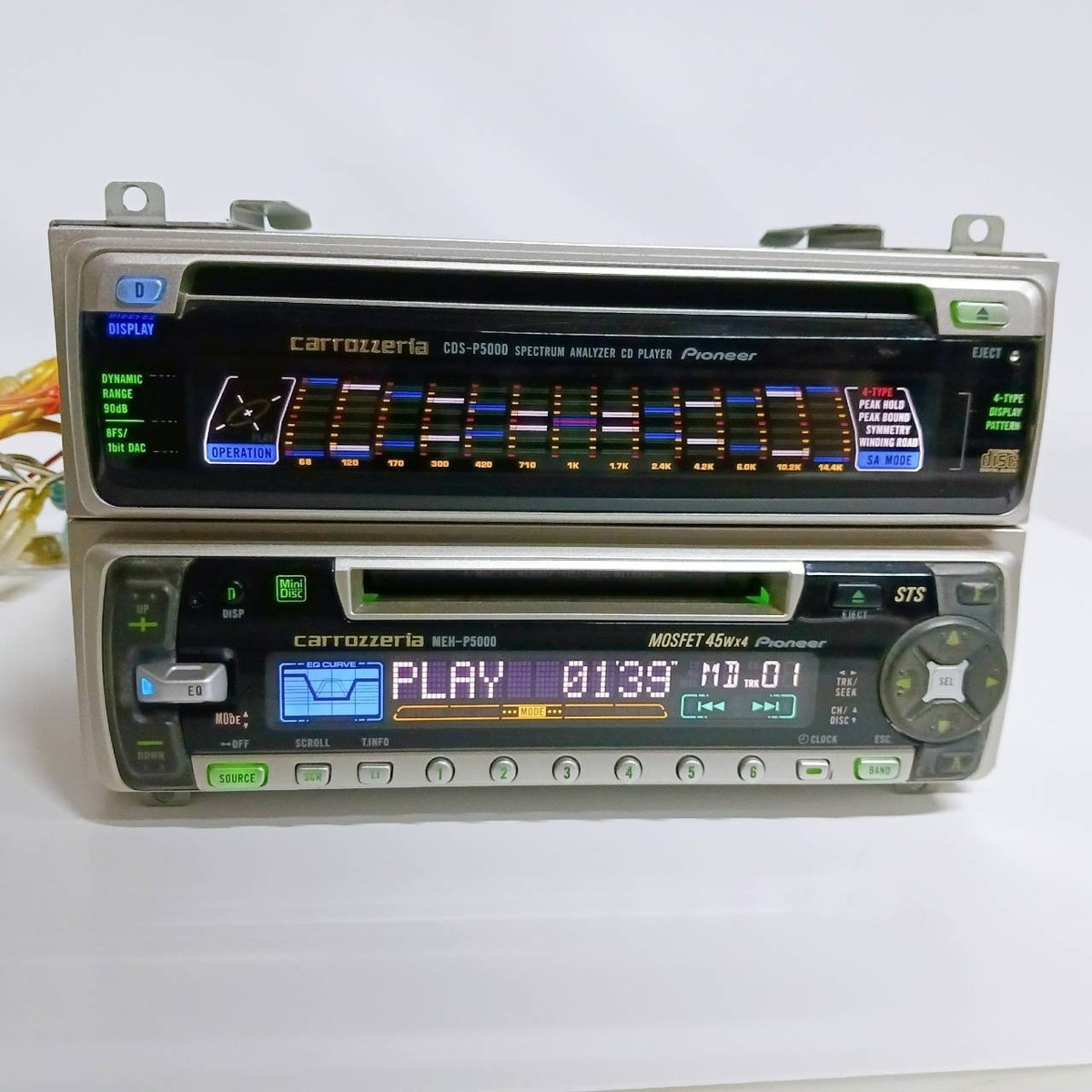 カーオーディオ carrozzeria MEH-P7700 CDS-P5000 Pioneer Carrozzeria MEH-P5000 CDS-P5000 MD CD Car Audio Tested