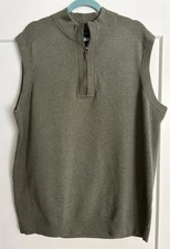 Roundtree and Yorke Green Men's Sweater Vest Half Zip 100 Cotton Size 2XT